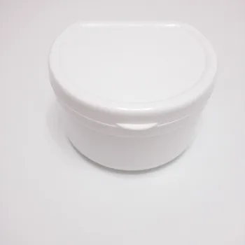 

One blue and one white Denture Storage Box Protective Dental False Teeth Case Container with Band network