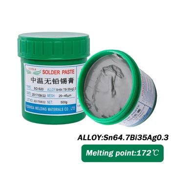 

1 Bottle SD-520 Medium Temperature Lead-Free SMT Solder Paste For LED Class Control Panel Set-Top Box Welding Sn64.7Bi35Ag0.3