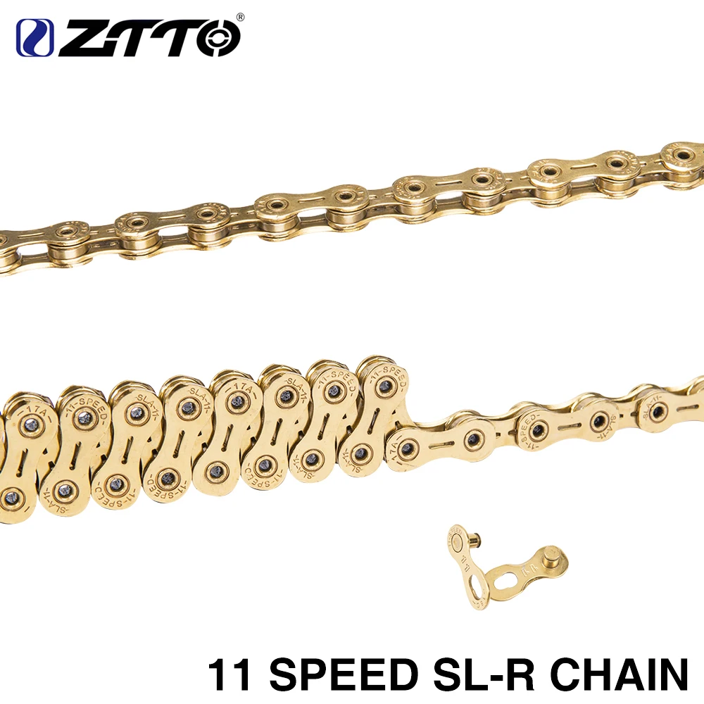 

ZTTO MTB 11Speed Golden SLR Chain 11s 22 s Mountain Bike Road Bicycle ultralight Parts Durable Gold for Parts K7 System