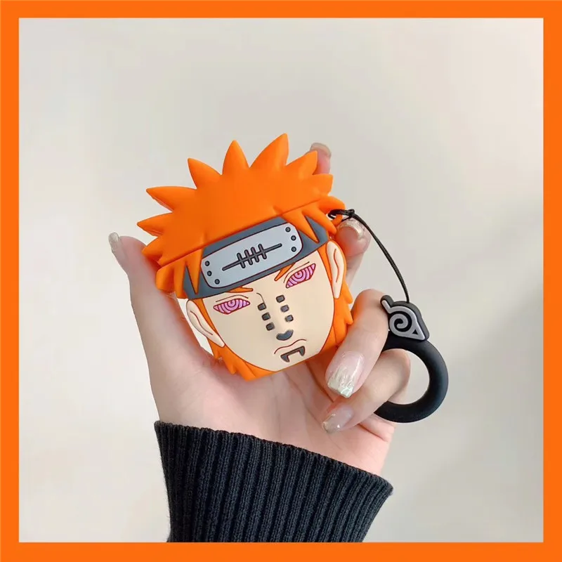 

New 3D Cartoon Naruto Penn Earphone Case Soft Silicone Cute Cover Dust Guard For Apple AirPods 1/2 Key Ring Airpod Accessoires