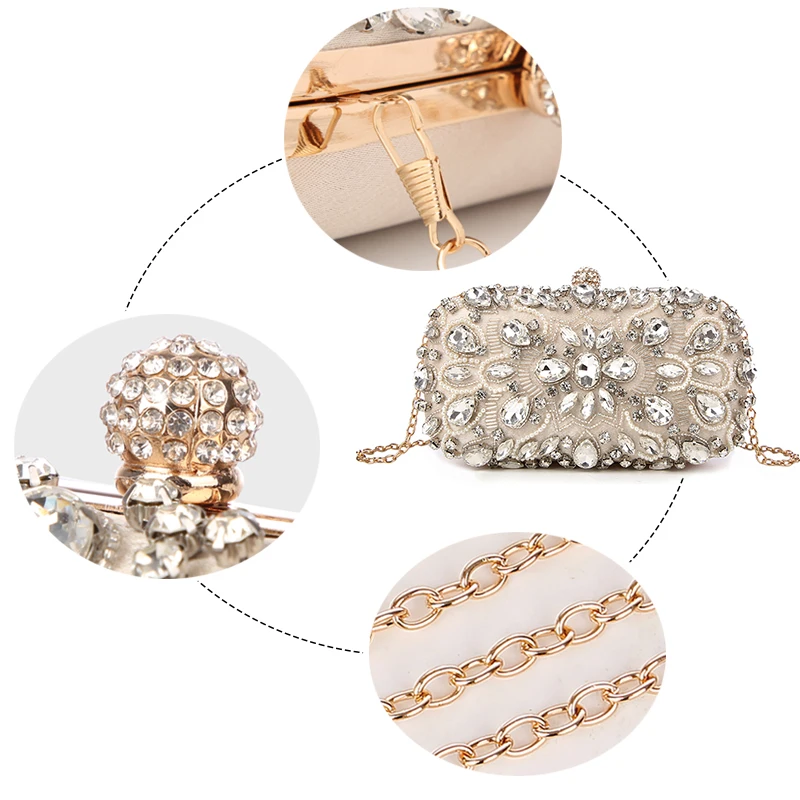 Luxy Moon Evening Bags Diamond Rhinestone Pearls Beaded Wedding Clutch Women's Purse Handbags Wallets Evening Clutch Bag bolsa Luxy Moon Evening Bags Diamond Rhinestone Pearls Beaded Wedding Clutch Women's Purse Handbags Wallets Evening Clutch Bag bolsa
