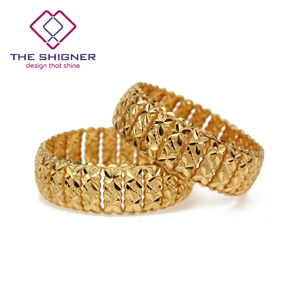 Indian Gold Plated Bollywood Traditional Women 2Pcs Bangles Bracelet Jewelry 