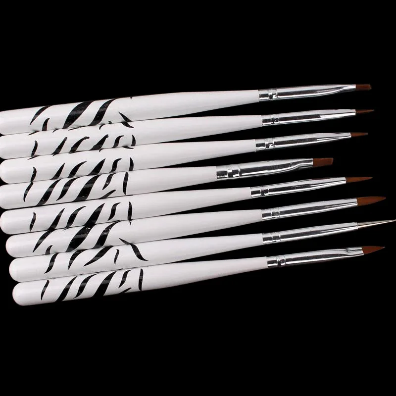 

8PCS Zebra Nail Art Dotting Manicure Painting Drawing Polish Brush Pen Tools