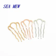 20 шт. 45*26 мм Металлические железные 4 зубья гребни для волос 6 цветов покрытые щеткой винтажные гребни для волос установка основы для женщин