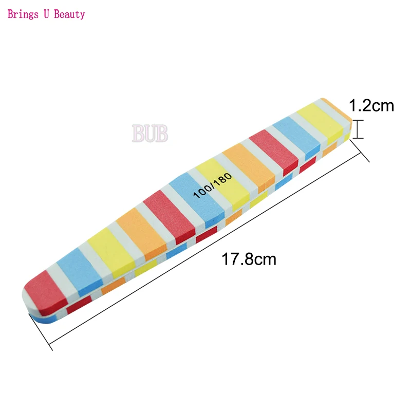 2 шт./партия, Профессиональная пилочка для ногтей 100/180#, двухсторонние губки для нейл-арта, буферный шлифовальный блок, полировка, моющаяся пилка, инструменты для маникюра