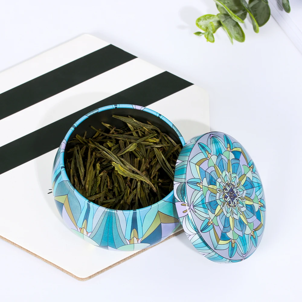 

Candle Drum-shaped Candy Iron Box Tea Pot Tin Trinket Sealed Jar Coin Jewelry Dampproof Container Flower Tinplate Storage Jars