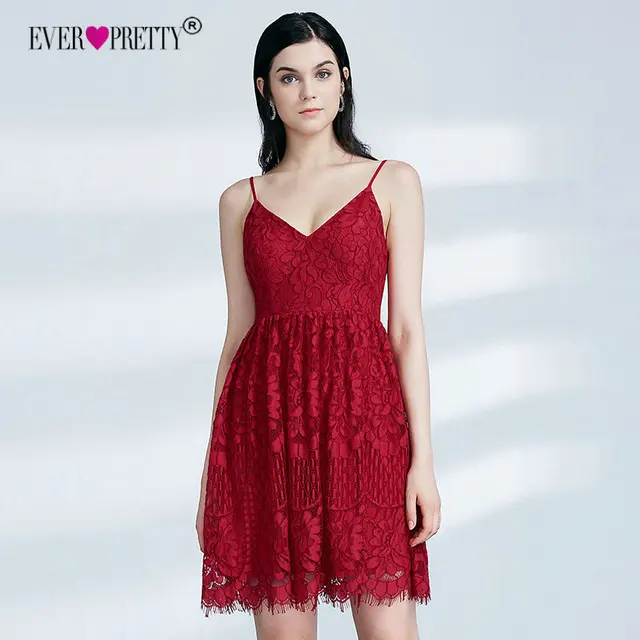 Red Short Party Dresses with Straps