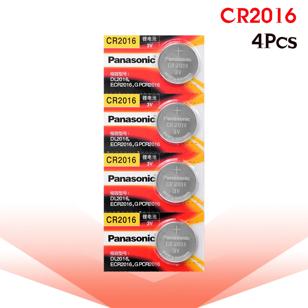 

PANASONIC 4pc cr2016 BR2016 DL2016 LM2016 KCR2016 ECR2016 3v button cell coin lithium batteries for watch car toy