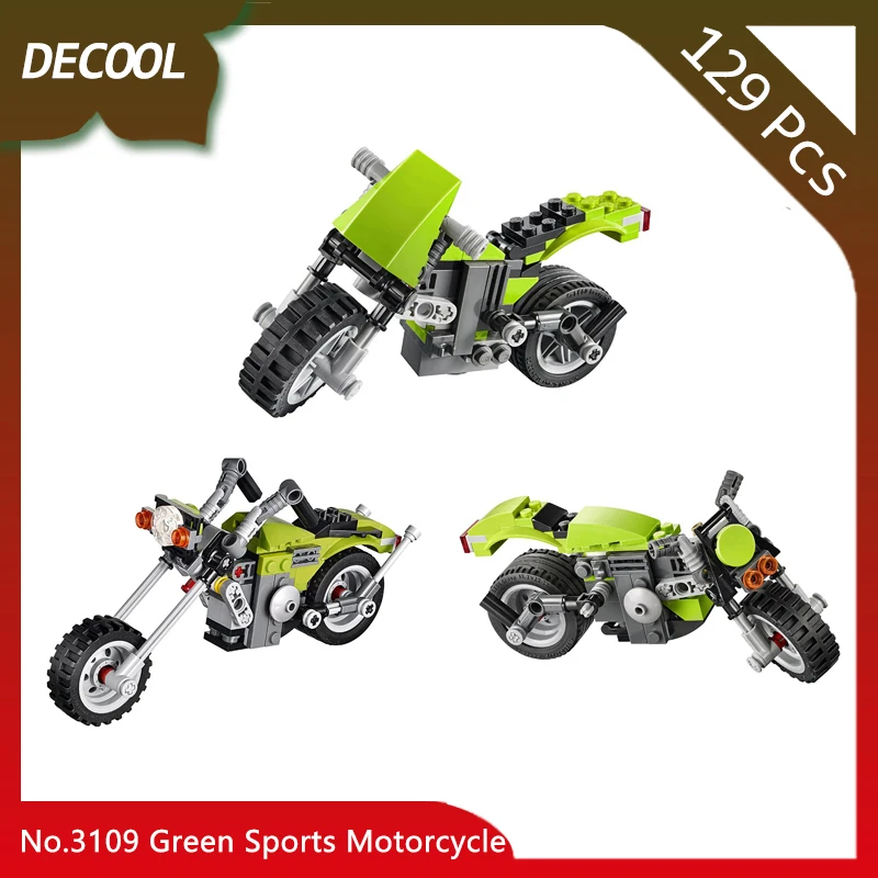 

Doinbby Store 3109 129Pcs 3IN1 Series Green Sports Motorcycle Model Building Blocks Set Bricks Compatible with Legoings
