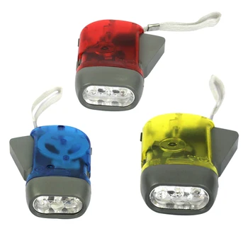 

Hand-pressing Crank No Battery Torch 3 LED Dynamo Wind Up Flashlight Hot Worldwide