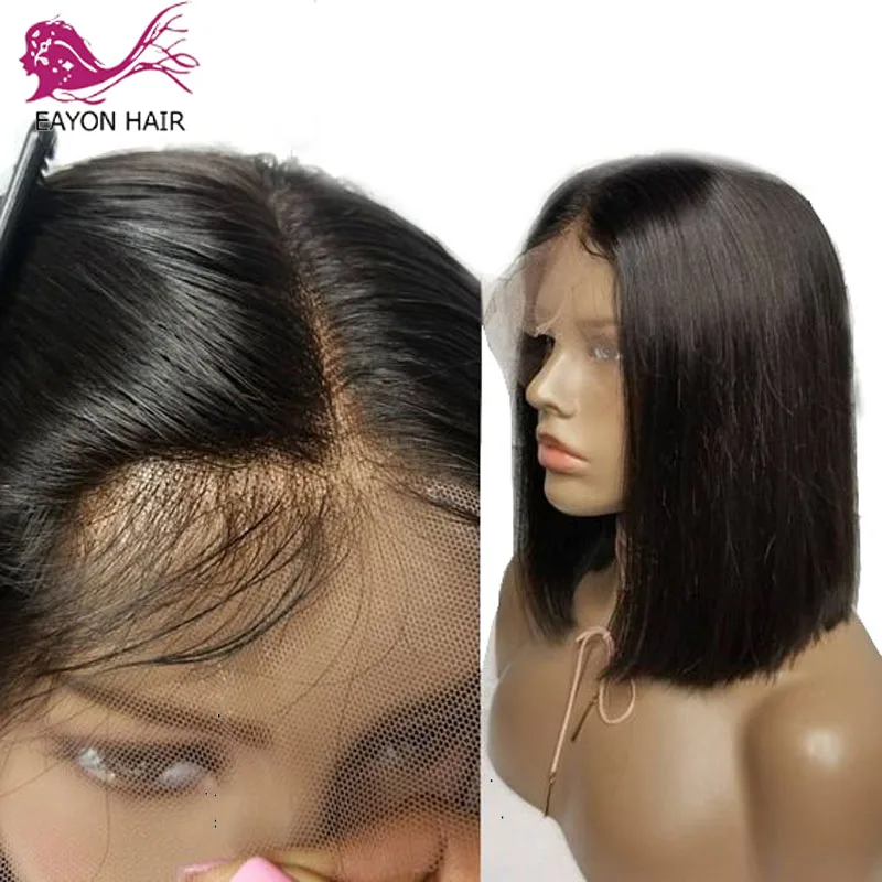 

EAYON Bob Wig 13x6 Short Lace Front Human Hair Wigs Baby Hair For Women Pre Plucked Lace Frontal Straight Brazilian Remy Hair