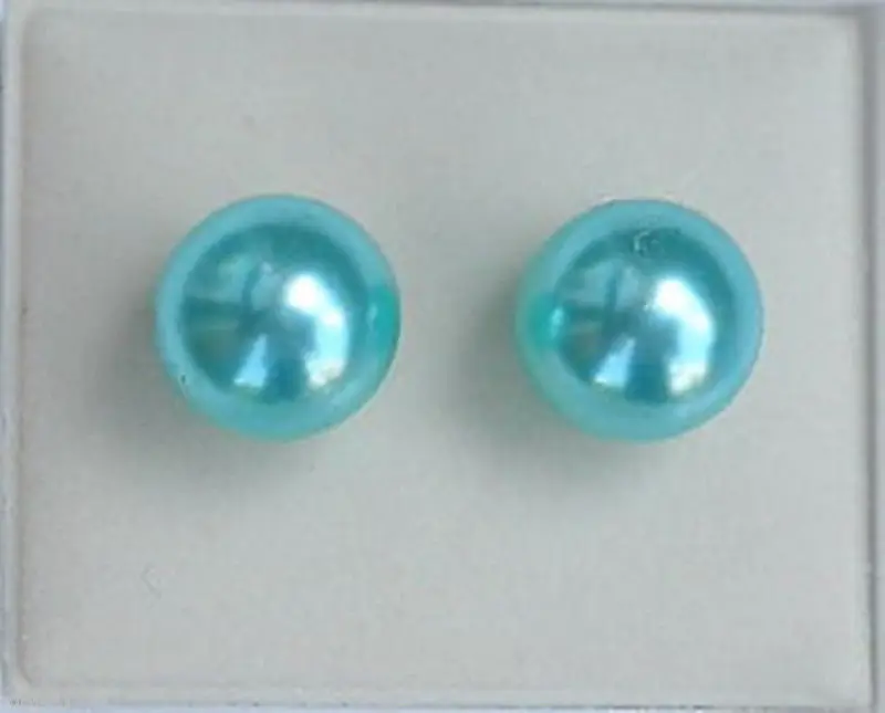 

ry00852 Genuine Natural 7-8mm Blue Freshwater Pearl Stud Earrings A0422