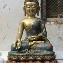 Bi003176 2" Китайский Бронзовый Gild Перегородчатой Шакьямуни Шакьямуни Будда Амитабха Статуя