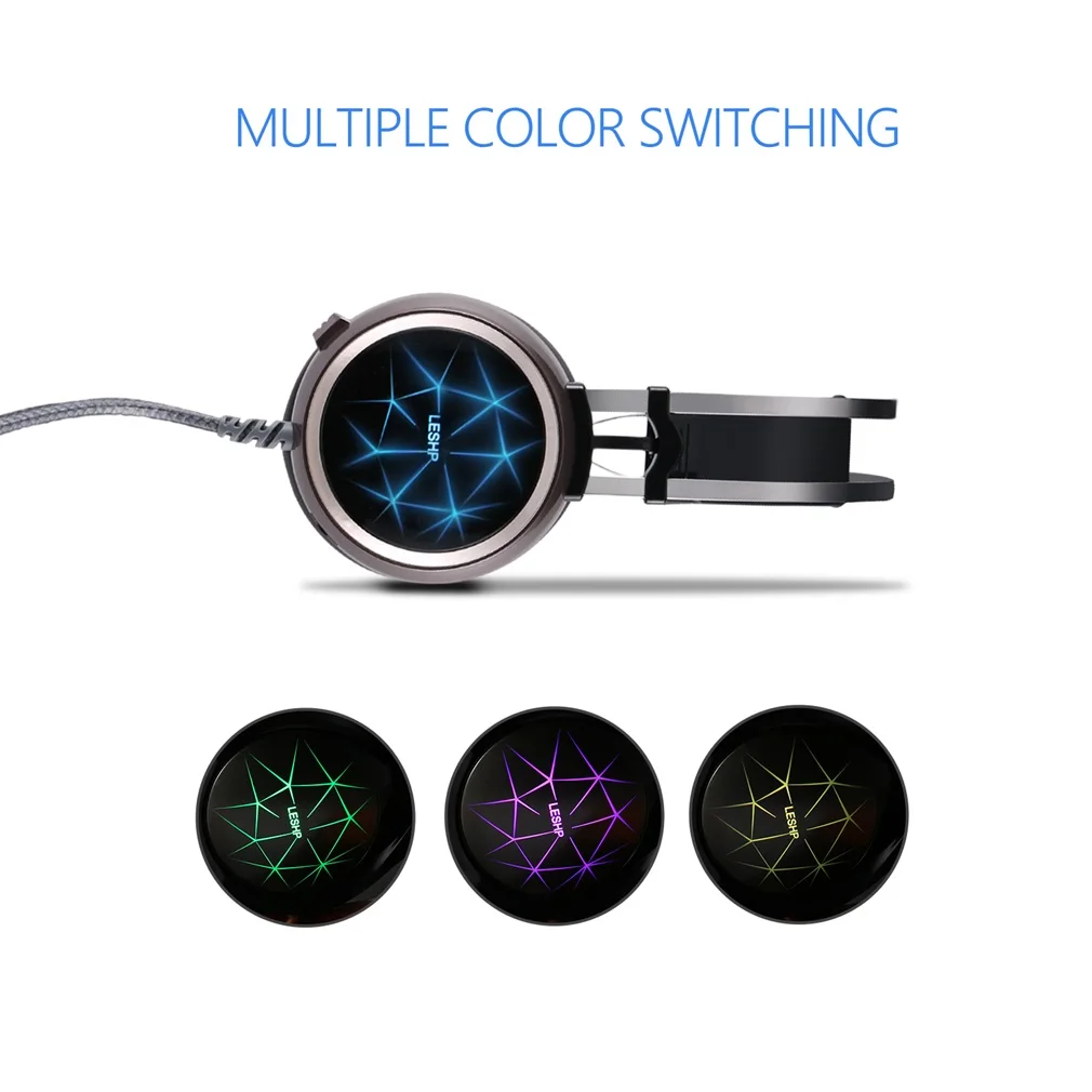 

LESHP Black Unique Cool Crack Pattern Audio Interface 3.5mm Double Plug 40MW Game Headset