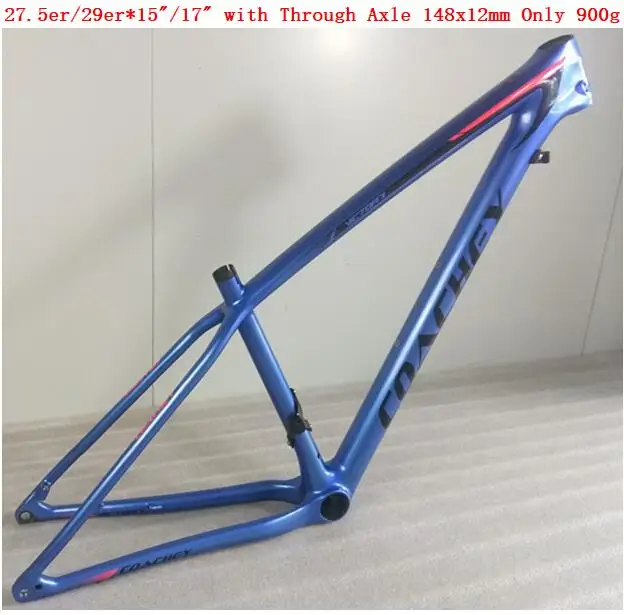 Discount FREE DUTY TAX Full Carbon MTB Frame in 27.5er 650B or 29er in Size 15"/17" with rear through Axile 148x12mm Post Headset 900g 1