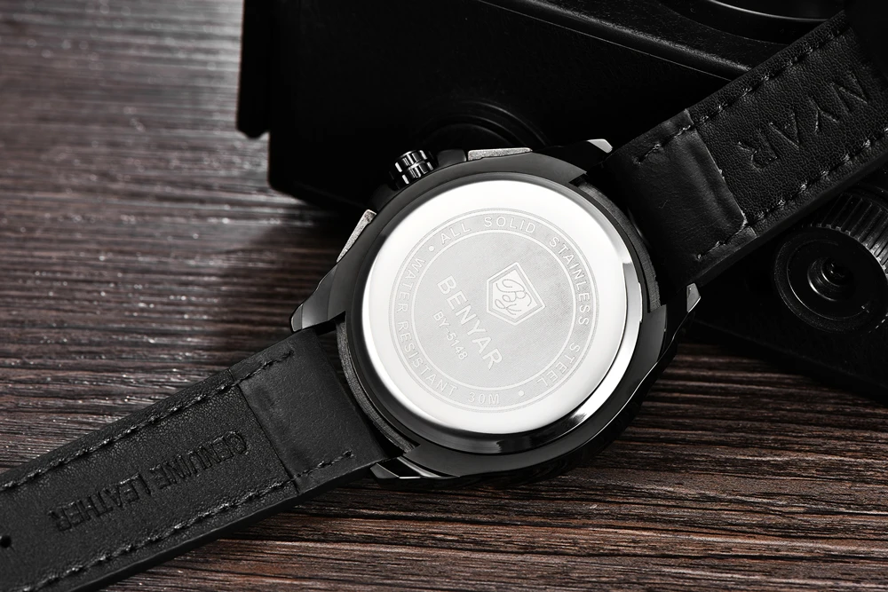 BENYAR Reloj Hombre мужские часы кварцевые хронограф лучший бренд Роскошные наручные часы мужские s военные водонепроницаемые часы мужские Zegarek Meski