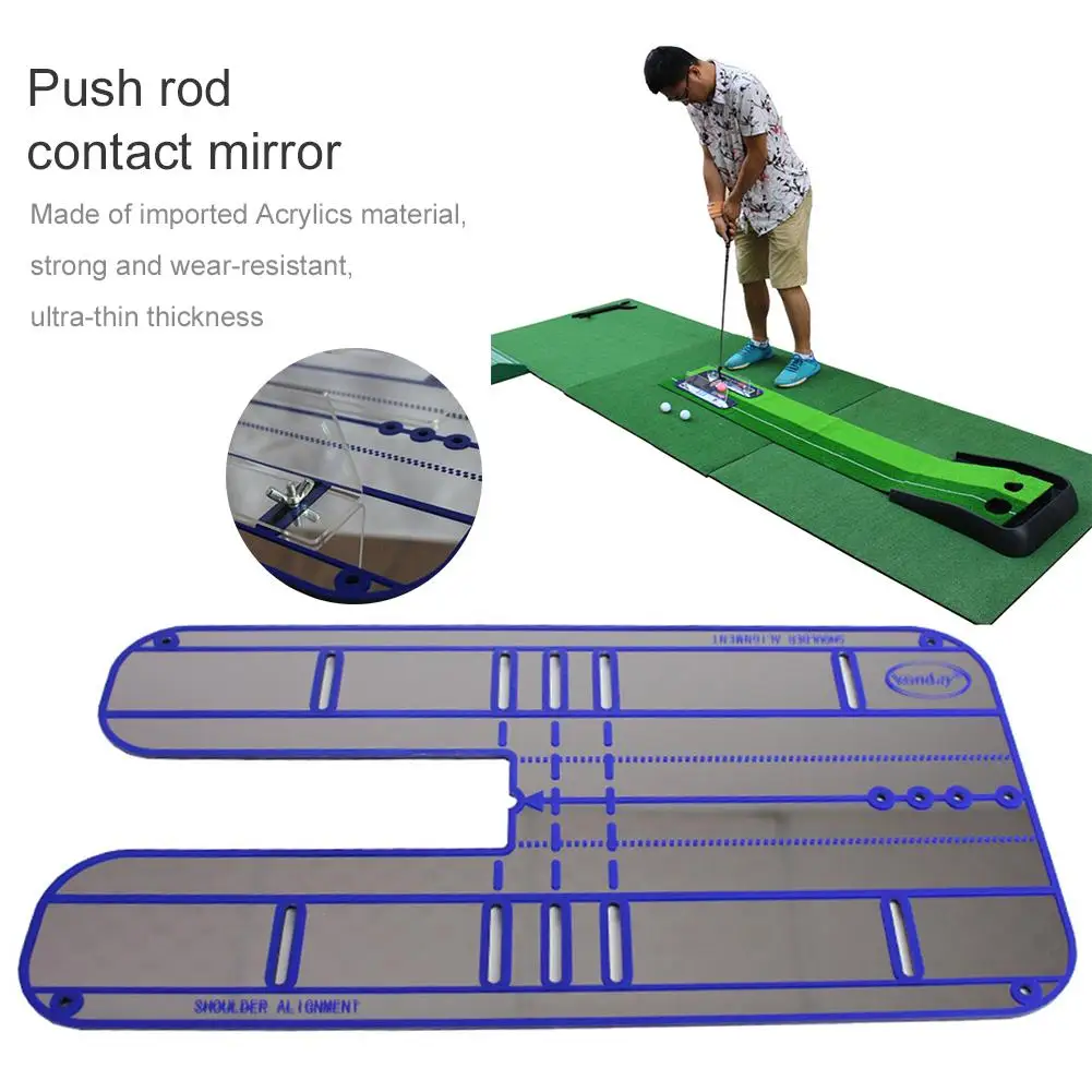 

New Golf Putting Practice Trainer Putter Practice Mirror Golf Training Aid Strong And Wear-resistant Push Rod Contact Mirror