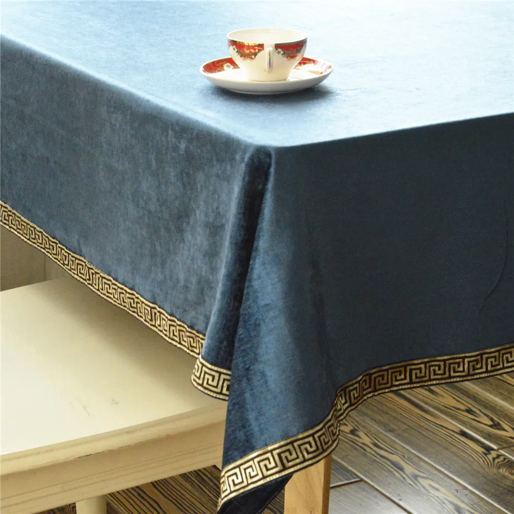 Striped Dining Table Cloth Simple European style high-end luxury rectangular conference tablecloths