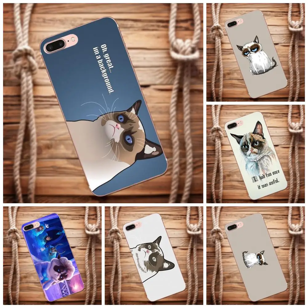 

Vvcqod For LG G2 G3 mini spirit G4 G5 G6 K4 K7 K8 K10 2017 V10 V20 V30 Soft TPU Capa Cover Grumpy Cat Quotes