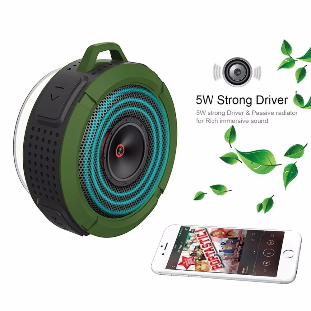 JKing Водонепроницаемый Bluetooth Динамик Портативный sub W oofer с fm радио SD карты памяти MP3