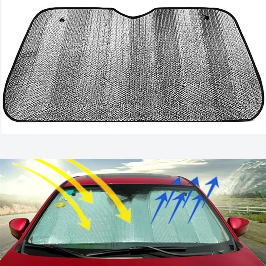 Sailnovo 127cm x 60cm Foldable Car Sun Visors Front Rear Windshield Car