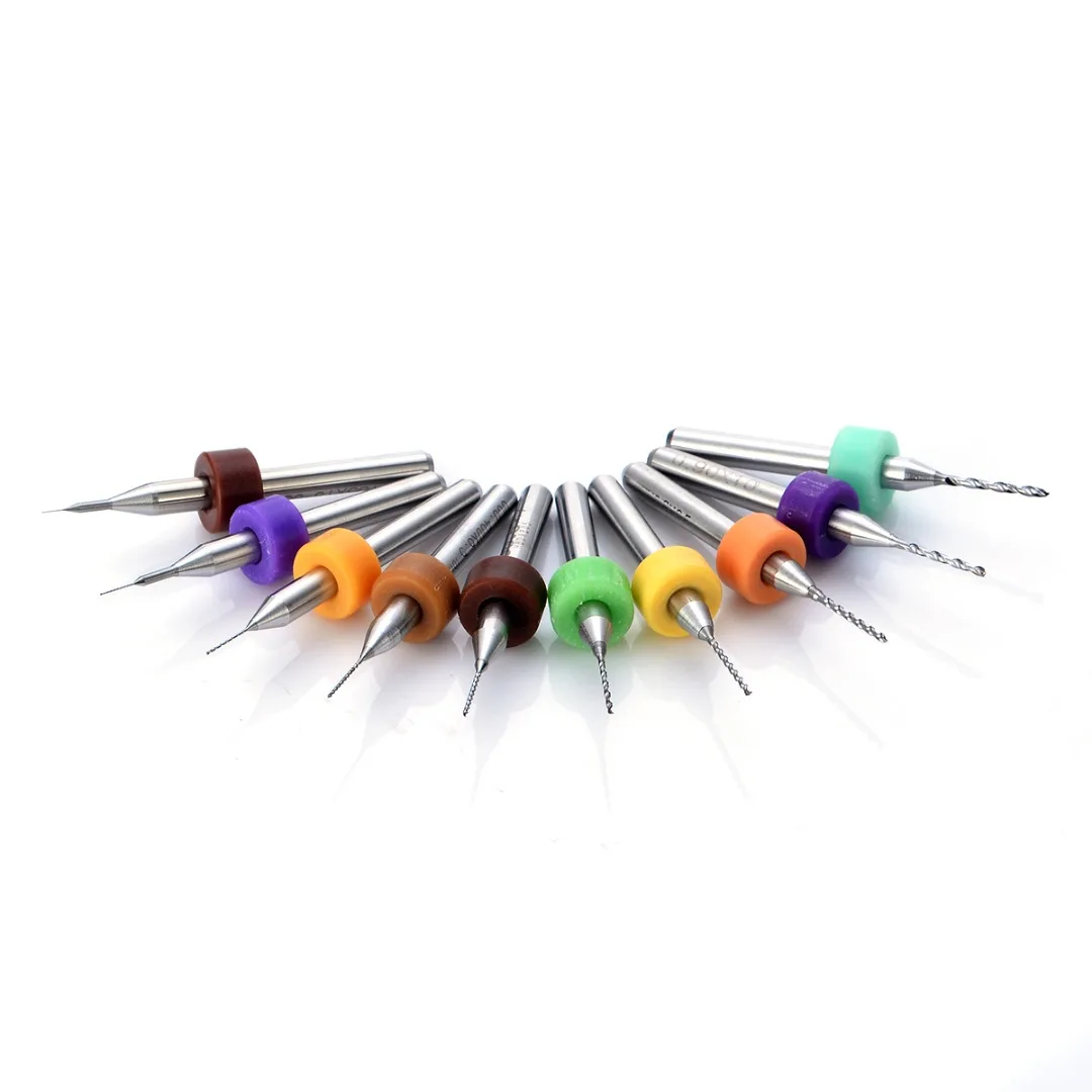 10pcs / set Hard Alloy PCB Carbide Micro Twist Drill Bits Set Jewelry Rotary Tool 0.1mm-1.0mm