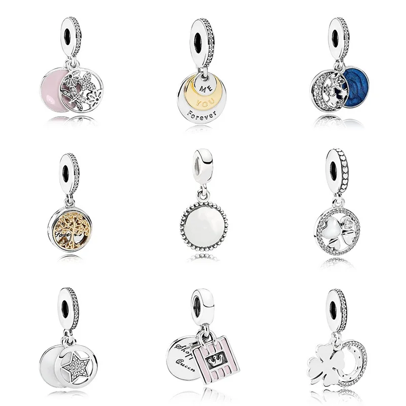 

Diy 925 Sterling Silver Charms Butterfly Heart Star Round Pendant for Women Pandora Bracelets & Bangles