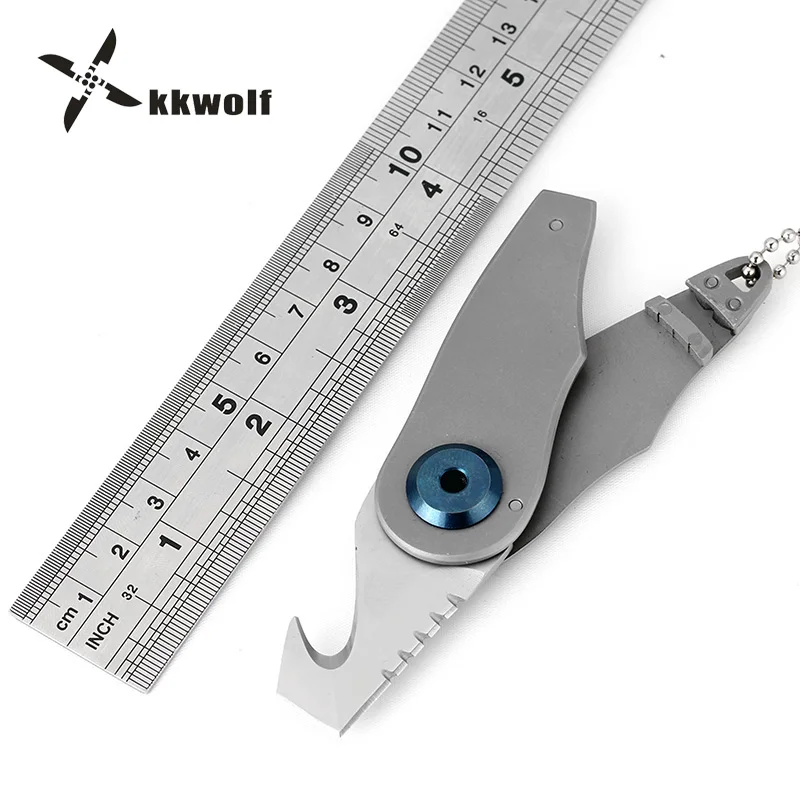 Цена KKWOLF мини портативный карманный нож выживания кемпинг тактический охотничий нож 440C стальной Многофункциональный Открытый Инструмент вырез...