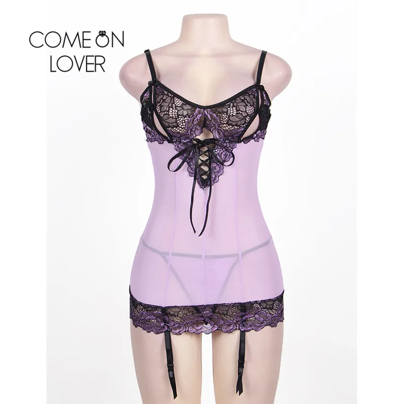 Пикантные костюмы Comeonlover нижнее белье одежда для сна кружевное с чашкой Peek A Boo