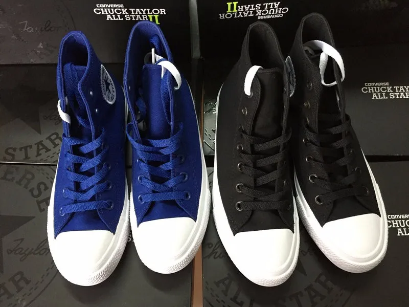 Новинка Converse Chuck Taylor II All Star обувь унисекс Высокие Кроссовки парусиновые синий черный цвет обувь для скейтбординга 150143C