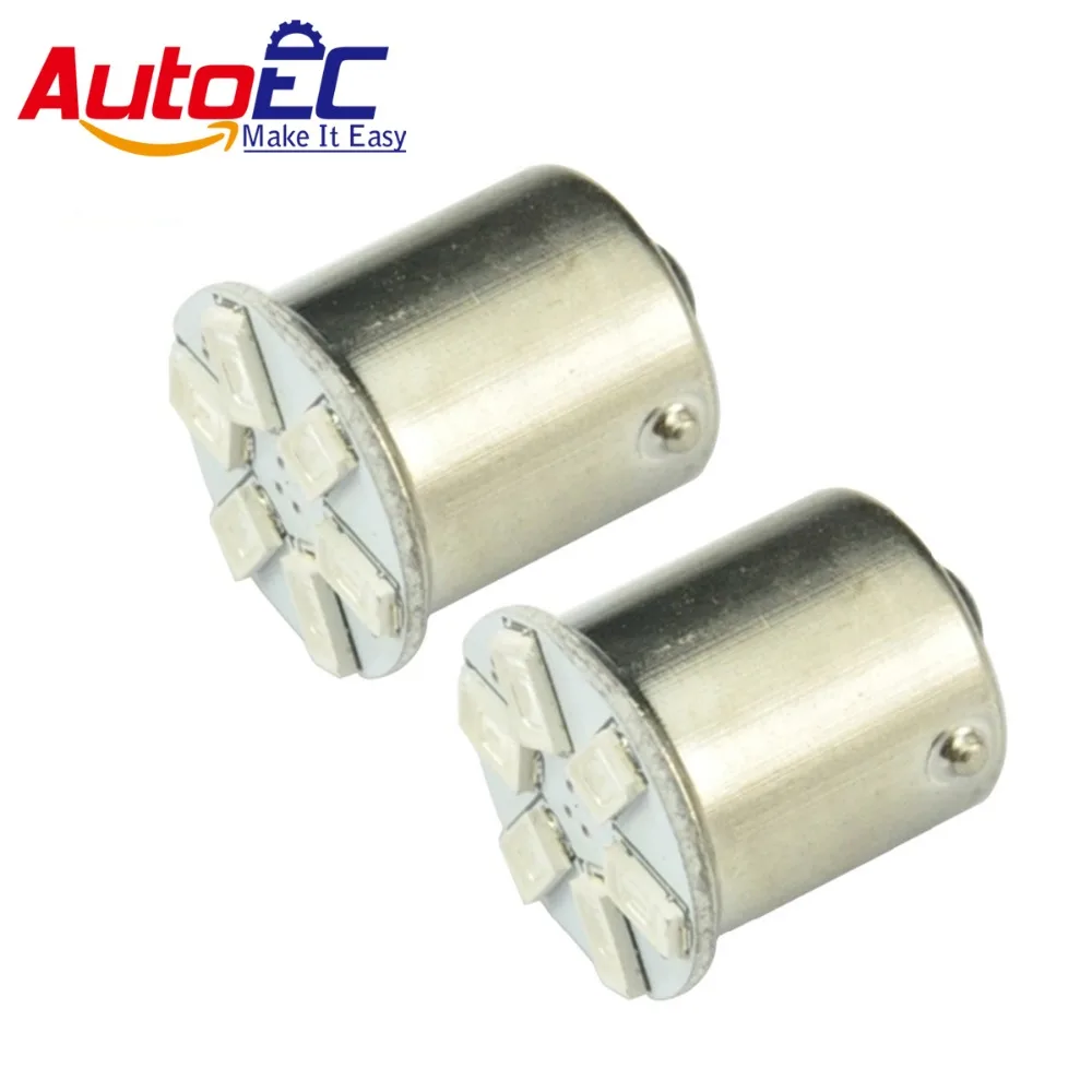 AutoEC 10X1156 p21w 1157 p21/5 w s25 BA15S BAY15D 6 SMD 5630 5730 Светодиодная Автомобильная боковая