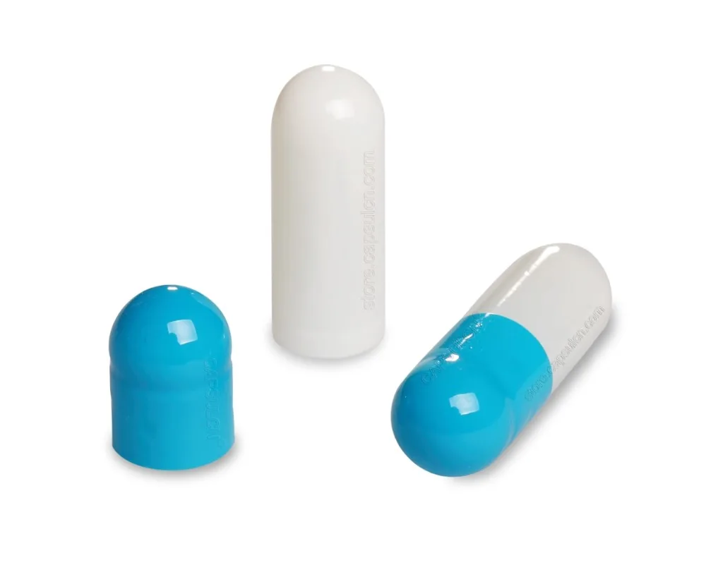 5000 pcs carton blue white empty gelatin capsule joined capsules size 0 gel capsules