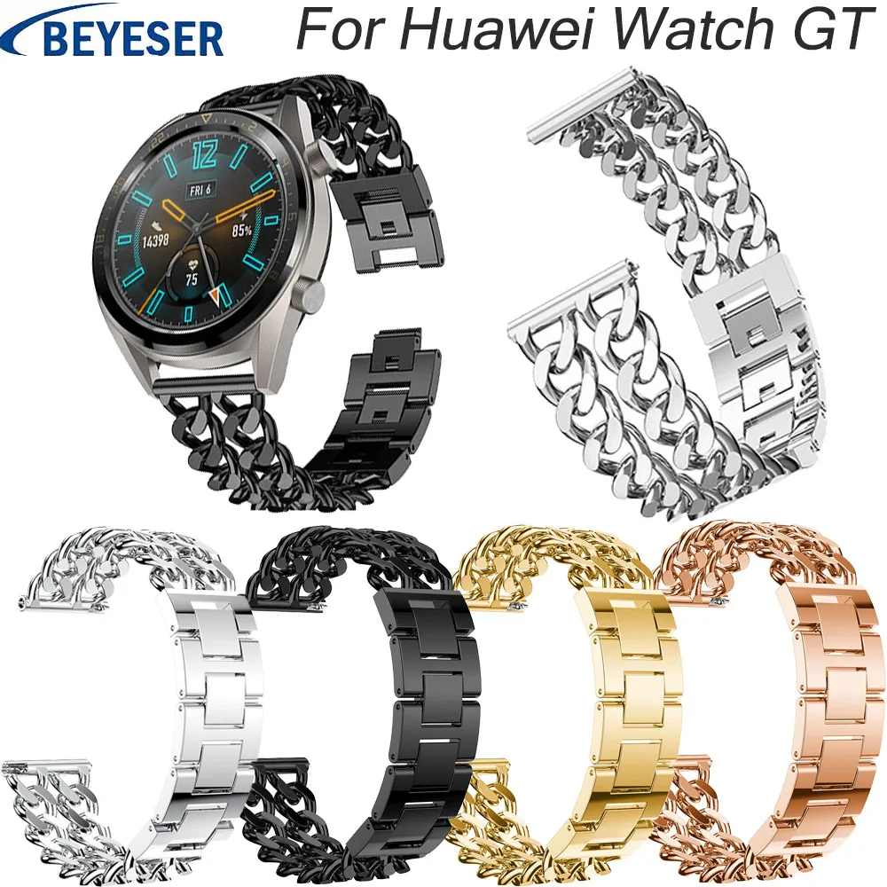 

Metal Stainless Steel wriststrap For Huawei watch GT strap for galaxy 46 mm gear s3 replacement bracelet watchband 22 mm bands