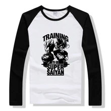 Anime raglan long sleeve t -shirt training to go super saiyan letter print funny t shirts geek punk tops boyfriend gift tshirt сумка printio training to go super saiyan