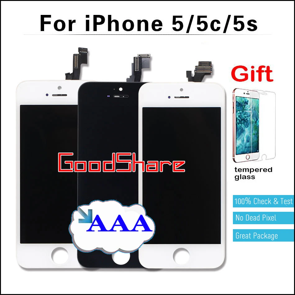 

Competitive Price 100% No Dead Pixel AAA for iPhone 5s/5c/5 LCD Display Touch Screen Digitizer Assembly Replacement Black/White