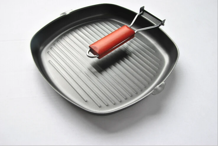 Hot Sale Europe Style Steak Frying Pan Non sticky Folding Cast Iron Frying Pan Free Shipping
