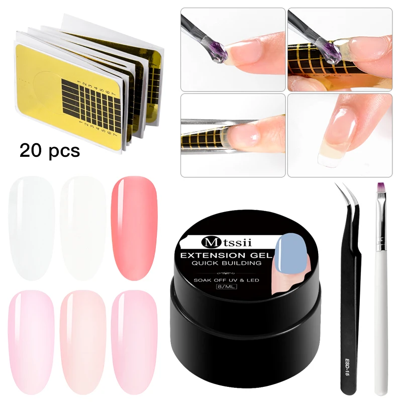 

Mtssii 7ml Quick Builder Poly Extension Gel Set Clear Nude Acrylic UV Gel Nail Art Tips Extend Gel Polish Kits Manicure Tools