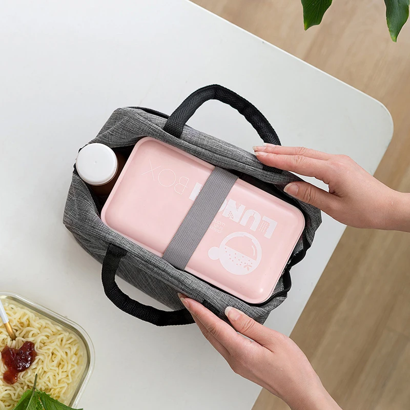 New Good Quality Cationic Fabric Waterproof Lunch Bag Women Men Portable Lunch Box Bags Aluminum Foil Insulation Cooler Bag