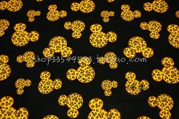 

100*130cm Cartoon Leopard mouse Textile Cotton Fabric Patchworkcotton fabric girl diy handmade patchwork For Sewin quilts bag