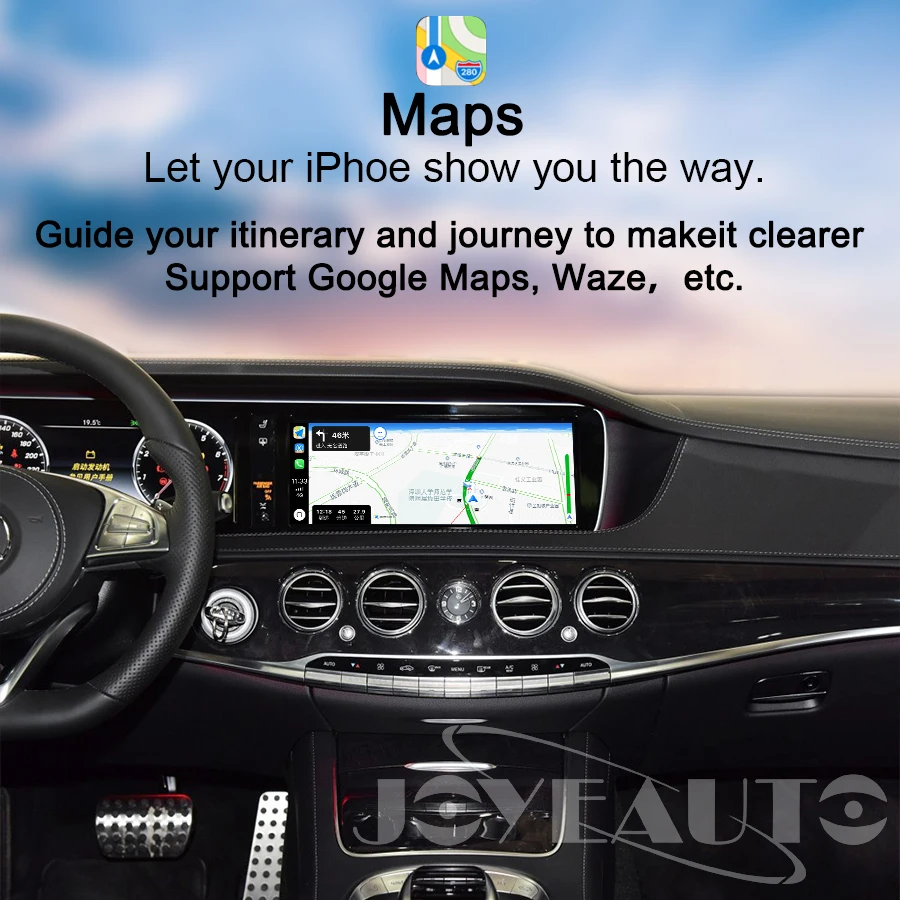 Joyeauto беспроводной Apple Carplay Car play модифицированный S класс 15-19 NTG 5 W222 для Mercedes Android Авто зеркальное зеркало сзади спереди см