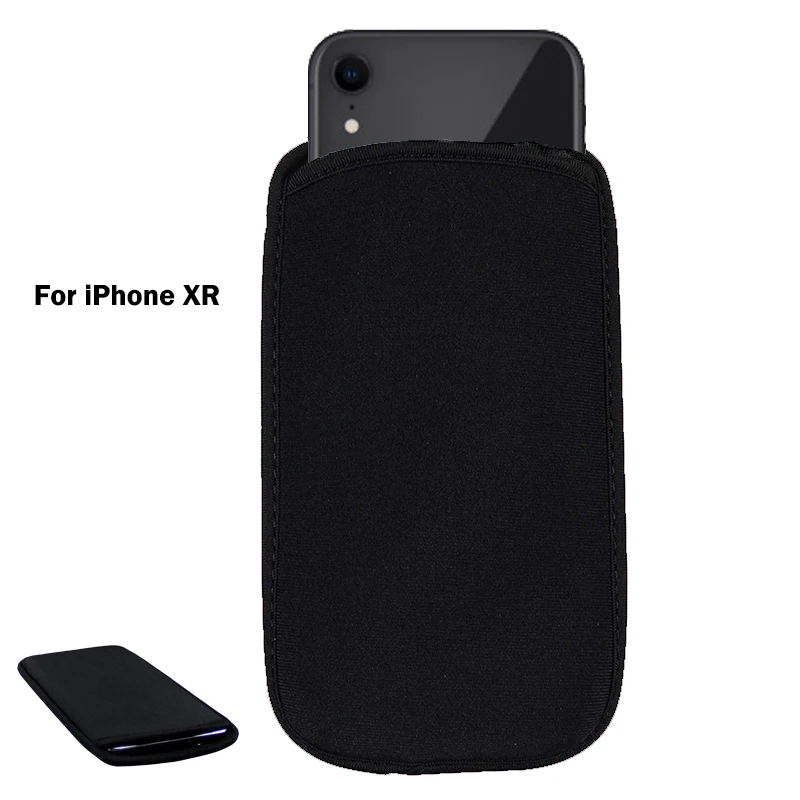 Мягкий гибкий неопреновый защитный черный чехол для Apple iPhone XR Универсальный чехол с эластичными рукавами