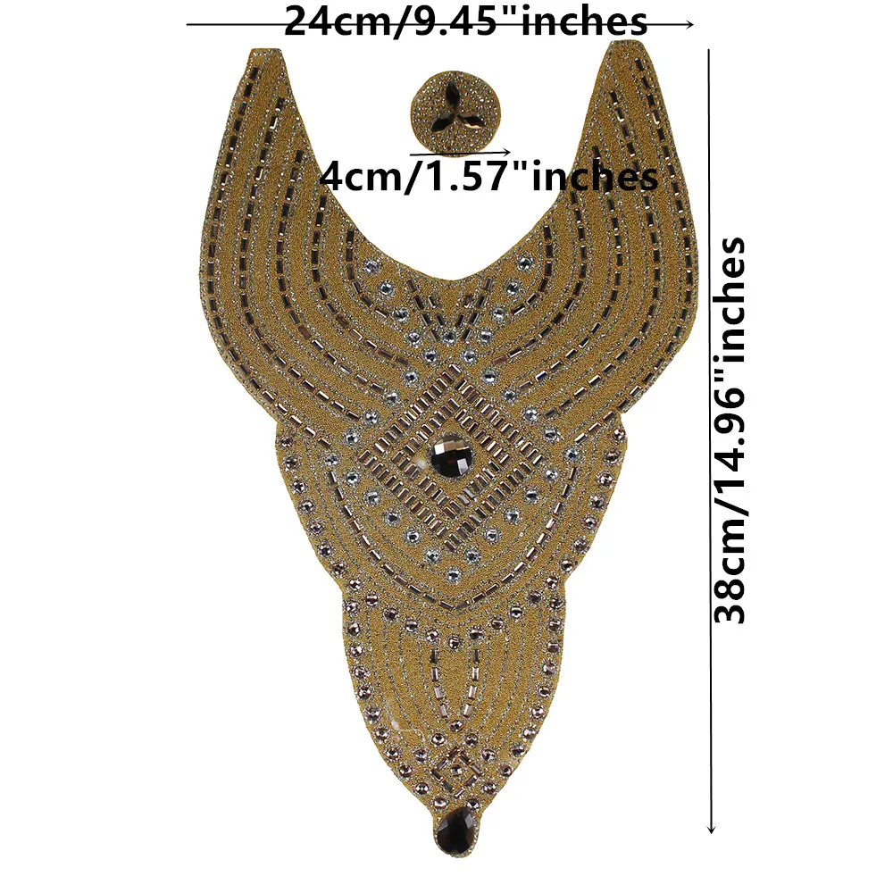 1 шт., большая роскошная Горячая фиксация, стразы, вырез, бисер, алмазные мотивы, воротник, железная одежда для аппликации, нашивки, аксессуары T2663