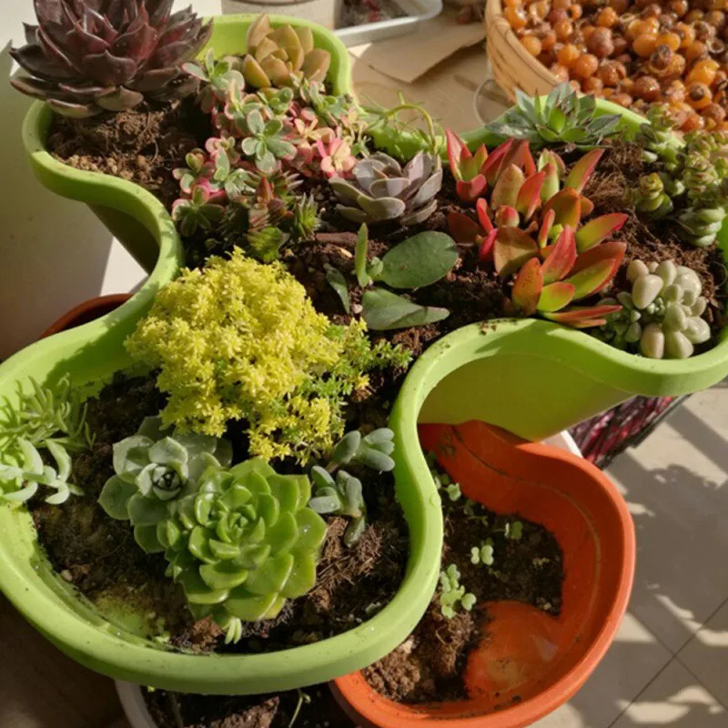 

Three-Dimensional Three-Petal Flowerpot Strawberry Planting Pot Multi-Layer Superimposed Vegetable Melon Fruit Planting Pot