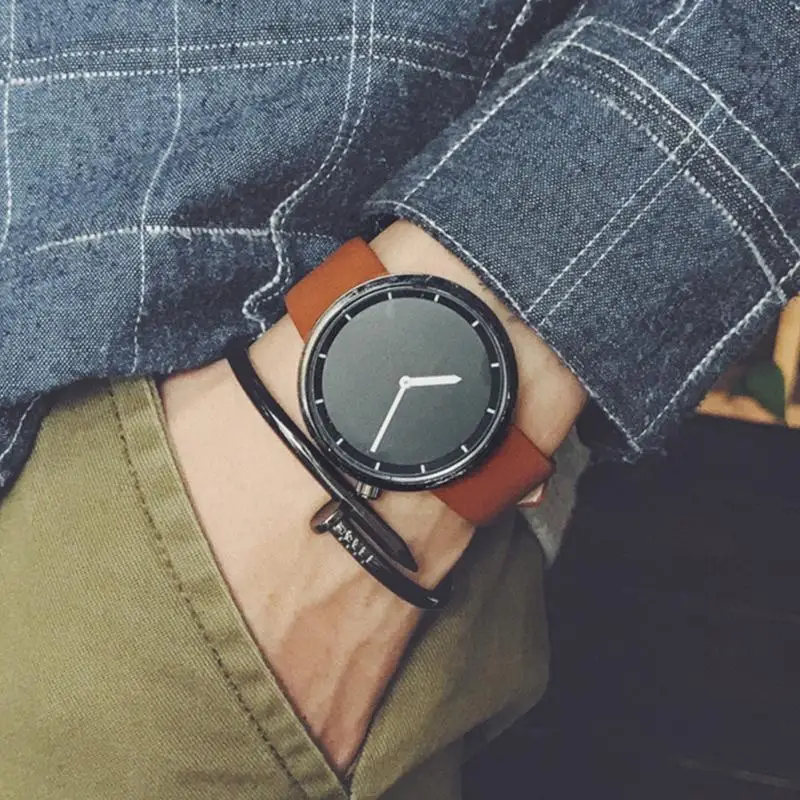 Минималистичные стильные мужские кварцевые часы, Прямая поставка, новые модные простые черные часы BGG, Брендовые мужские наручные часы, подарки - Цвет: as picture