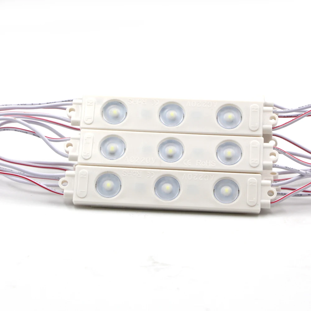 

AC 220V 1.5W SMD 2835 3LEDs modules store front window light sign Lamp led Injection Waterproof Strip Light led backlight 20pcs