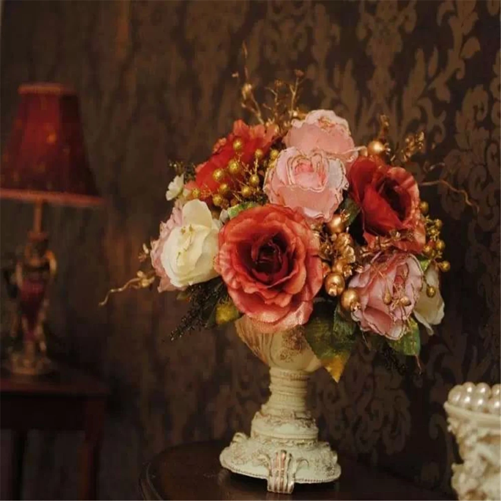 

Wholesale wedding party gift artificial silk rose bouquet decorative flower for Christmas decoration home decoration