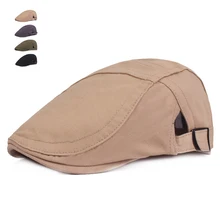 Модные регулируемые твердых береты Кепки s Летняя Открытая терраса имеет дышащий кости поля береты для женщин, мужчин, с узором «елочка» плоская кепка, шапка