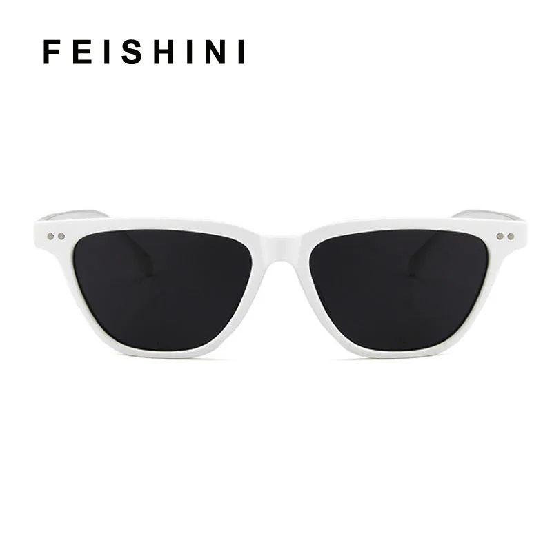 FEISHINI 2019 узкие Солнцезащитные очки женские брендовые дизайнерские ретро