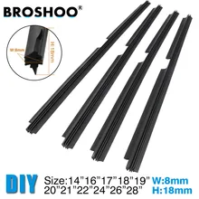 BROSHOO-Relleno del vehículo para coche, accesorios de goma Natural suave para limpiaparabrisas tipo Valeo, 8mm, 14
