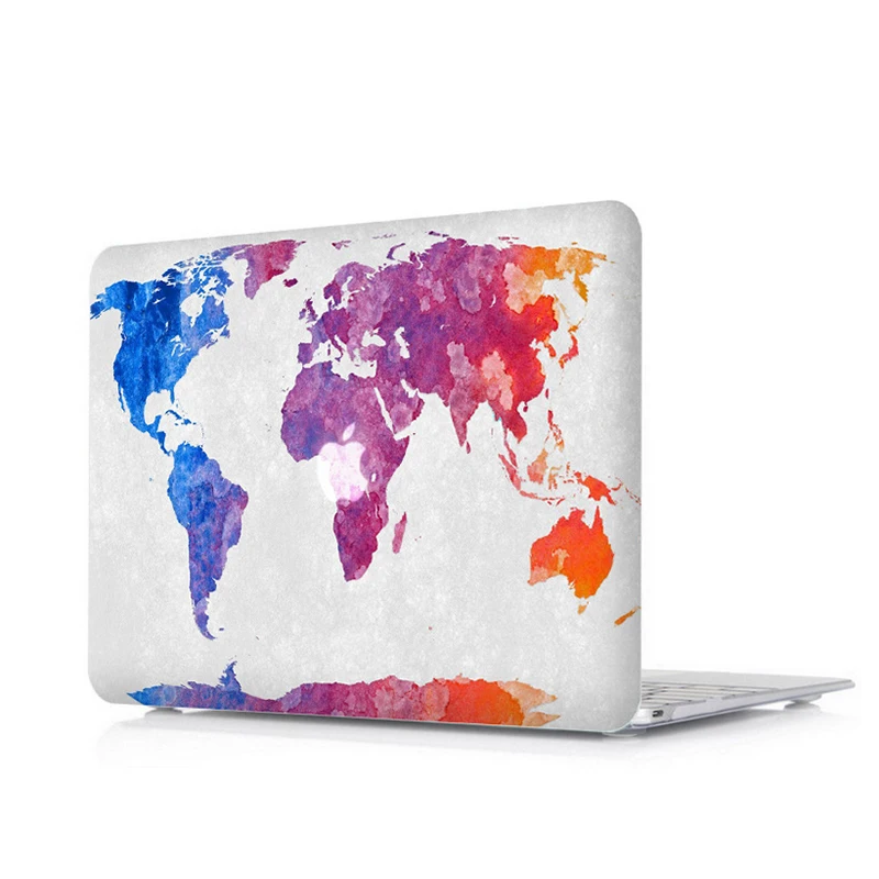Пластиковый жесткий чехол для ноутбука с изображением карты мира MacBook Air Pro Retina 11 12